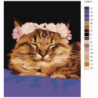 Кошка с венком 80х100 Раскраска картина по номерам на холсте