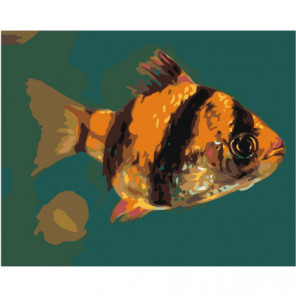 Желто-черная рыбка 80х100 Раскраска картина по номерам на холсте