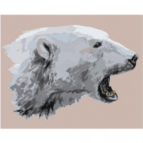 Белый медведь 80х100 Раскраска картина по номерам на холсте