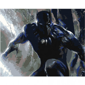 Чёрная Пантера 2 100х125 Раскраска картина по номерам на холсте