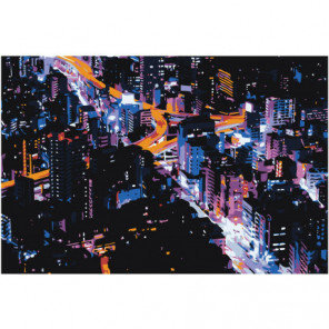 Ночной город 80х120 Раскраска картина по номерам на холсте