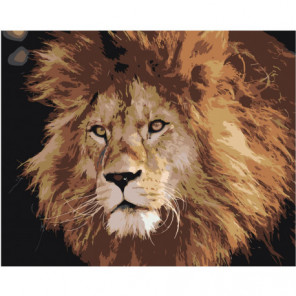 Брутальный лев 80х100 Раскраска картина по номерам на холсте