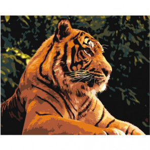 Величественный тигр 80х100 Раскраска картина по номерам на холсте
