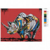 Разноцветный носорог 100х125 Раскраска картина по номерам на холсте