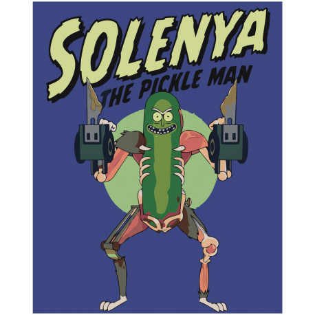 Pickle Rick 80х100 Раскраска картина по номерам на холсте