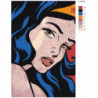Девушка поп-арт 100х150 Раскраска картина по номерам на холсте