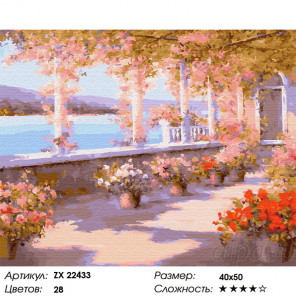 Цветущая терраса Раскраска картина по номерам на холсте ZX 22433