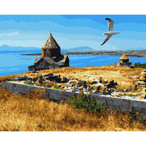 Озеро Севан. Армения Раскраска картина по номерам на холсте
