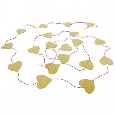 Сердечки гирляда Заготовка из папье-маше Decopatch 