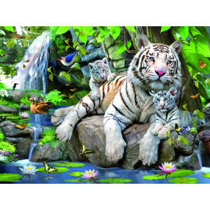 Внешний вид коробки Белые тигры Бенгалии Super 3D пазлы с эффектом трехмерного объемного изображения 13664