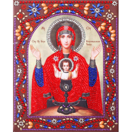  Образ Пресвятой Богородицы Неупиваемая Чаша Алмазная картина фигурными стразами IF019