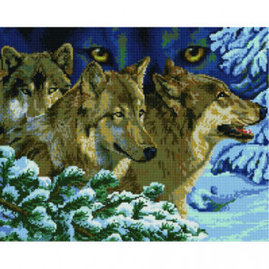 Волки в еловом лесу Алмазная мозаика вышивка Painting Diamond