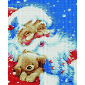 Дед Мороз и плюшевый мишка Алмазная мозаика вышивка Painting Diamond