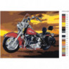 Красный мотоцикл 100х125 Раскраска картина по номерам на холсте