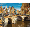 Канал в Амстердаме Раскраска картина по номерам на холсте