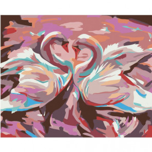 Два лебедя 100х125 Раскраска картина по номерам на холсте