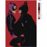 Бэтмен и женщина кошка любовь Раскраска картина по номерам на холсте