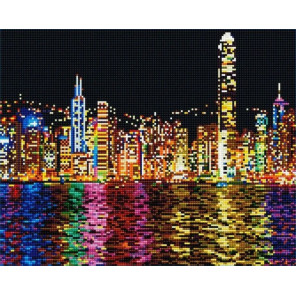  Ночной Гонконг Алмазная мозаика на подрамнике GF0536