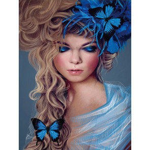  Бабочки в волосах Алмазная мозаика на подрамнике LE109