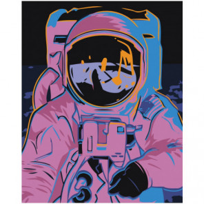 Космонавт 80х100 Раскраска картина по номерам на холсте