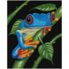 Синяя лягушка 80х100 Раскраска картина по номерам на холсте