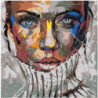 Радужная девушка в свитере 100х100 Раскраска картина по номерам на холсте