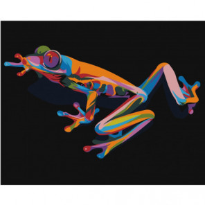 Радужная лягушка 100х125 Раскраска картина по номерам на холсте