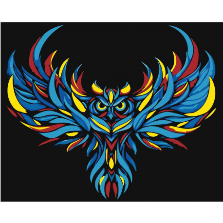 Радужная сова Раскраска картина по номерам на холсте