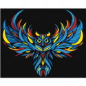 Радужная сова Раскраска картина по номерам на холсте