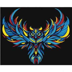 Радужная сова 80х100 Раскраска картина по номерам на холсте