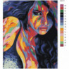 Радужная разноцветная девушка Раскраска картина по номерам на холсте
