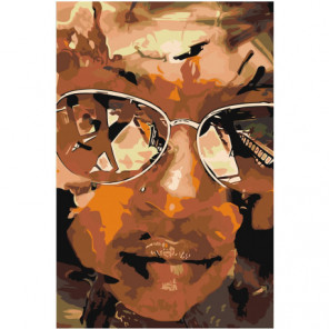 Лицо девушки в очках 80х120 Раскраска картина по номерам на холсте