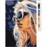 Девушка блондинка в очках 100х150 Раскраска картина по номерам на холсте