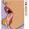 Девушка с конфетой 80х100 Раскраска картина по номерам на холсте