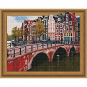 Канал Амстердама Картина 3D мозаика с нанесенной рамкой на подрамнике Molly