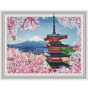  Японская пагода Картина 3D мозаика с нанесенной рамкой на подрамнике Molly KM0191