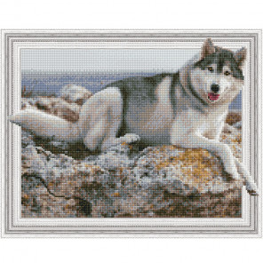  На берегу моря Картина 3D мозаика с нанесенной рамкой на подрамнике Molly KM0198