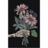 Flowers in skeleton hand Раскраска картина по номерам на холсте