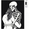 Скелет и девушка 80х100 Раскраска картина по номерам на холсте
