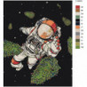 Космонавт в открытом космосе 80х100 Раскраска картина по номерам на холсте