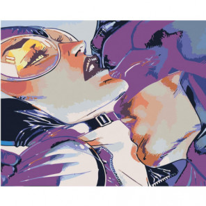 Бэтмен и женщина-кошка, страсть Раскраска картина по номерам на холсте