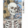 Скелет с цвeтами Раскраска картина по номерам на холсте