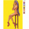 Девушка обнаженная на стуле 100х150 Раскраска картина по номерам на холсте