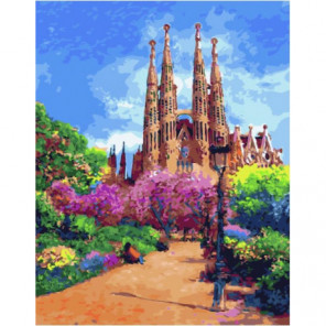 Живописная Барселона Раскраска картина по номерам на холсте