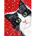 Праздничный кот Алмазная вышивка мозаика Гранни