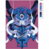 Японская маска демона Раскраска картина по номерам на холсте
