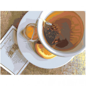 Чай с лимоном Раскраска картина по номерам на холсте