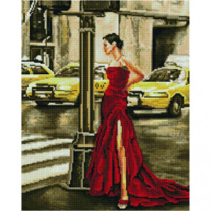 Брюнетка в красном платье Алмазная мозаика вышивка Painting Diamond