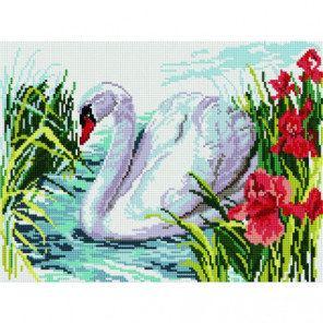Белый лебедь на пруду Алмазная мозаика вышивка Painting Diamond