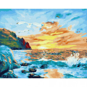 Буйное море Раскраска картина по номерам на холсте